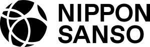 Logo di Nippon Sanso con un design astratto di un globo e il nome scritto in caratteri neri.