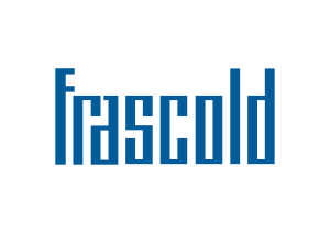 Logo di Frascold con caratteri blu su sfondo bianco.